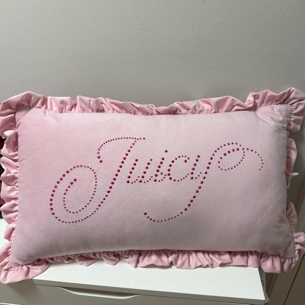 Juicy Couture Pink Polyester Pillow with ruffles